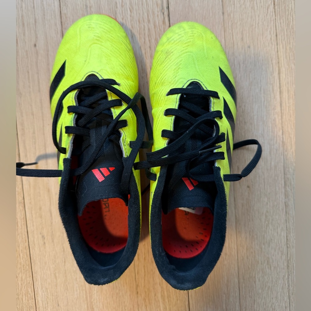 Adidas Kids Neon Yellow and Black Soccer Cleats Predator